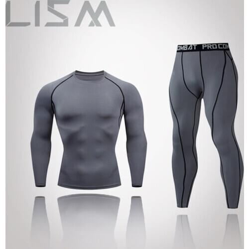 Autumn Running Suit Gym Jogging Thermal Underwear XXXXl Skin Compression Fitness MMA Rashgard Men Quick-Drying Tight Track Suit