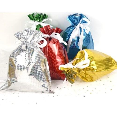 5Pieces Drawstring Gift Bags Multicolor Drawstring Jewelry Pouches Party Favor Goody Bags for Wedding Birthday Christmas Candy