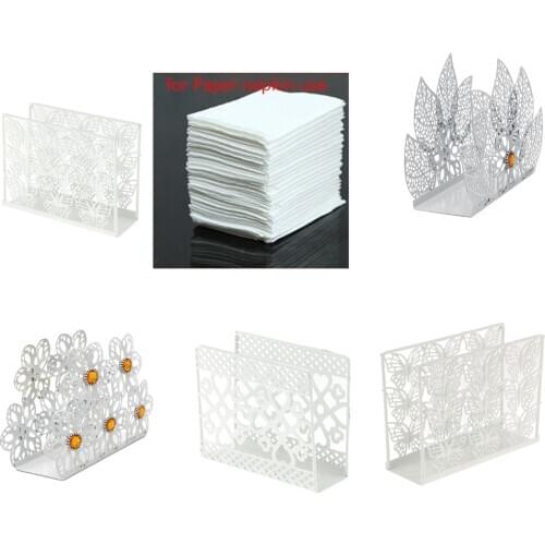 Stainless Steel Napkin Rack Box Dispenser Tissue Paper Holder Storage Tools Tabletop Decoration Home Office Ornament