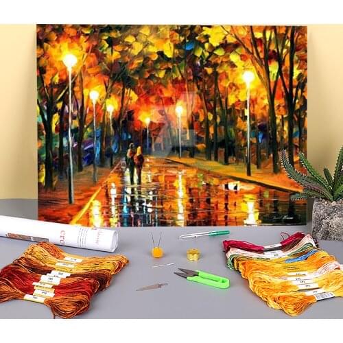 After The Rain Printed 11CT Cross Stitch Embroidery Full Kit DMC Threads Handicraft Craft Handiwork Sewing Magic Room Gift