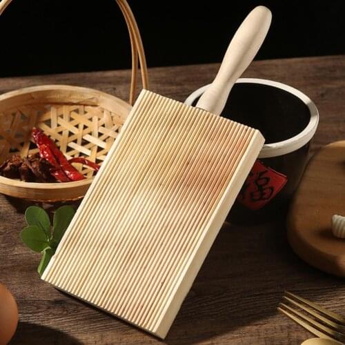 Practical Pasta Board Easy Operation Wood Stripe Shaped Primary Color Spaghetti Pasta Maker Mold for Home Kitchen Baking Tool
