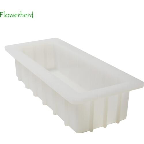 Rectangle Silicone Loaf Soap Mold 50 Oz 10'' Flexible Easy Removal White Loaf Mould Silicone Molds for Soap Making Cake Tools