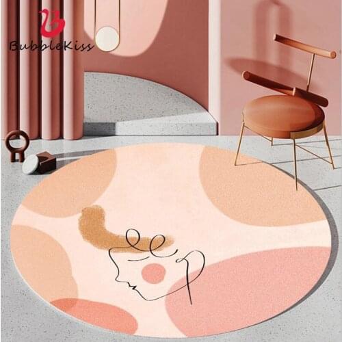 Bubble Kiss Fashion Morandi Style Pink Rugs Home Girls Room Deocr Customized Carpet for Bedroom Thickened Bedside Floor Mat