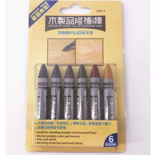 6pcs Simbalion Wood and Floor Color Mending Crayon Pen Repair Restore The Material of Furniture House