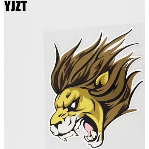 YJZT 13.9CMX17.1CM Interesting Lion Forest Fierce Car Sticker Decal 13B-0135
