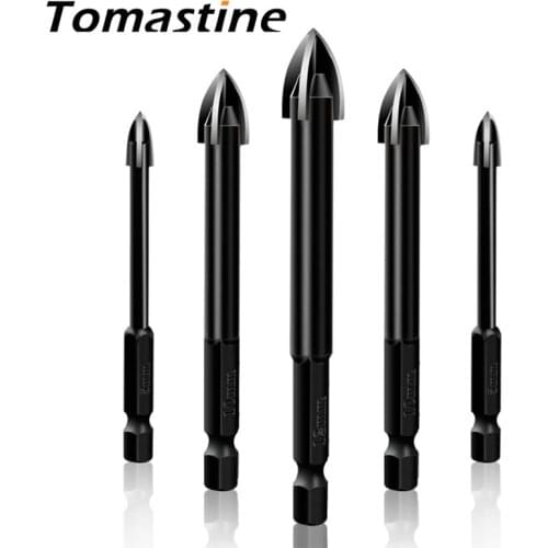 4/5/6/8/10/12mm Ceramic Tile Glass Carbide Drill Bits 6.35mm Hex Shank Set Power Tools Cross Triangle Drill