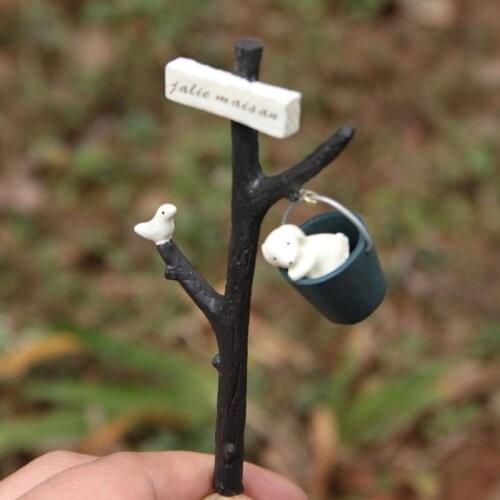 Signpost Bird Dog Guidepost Miniature Fairy Garden Home Houses Decoration Mini Craft Micro Landscaping Decor DIY Accessories