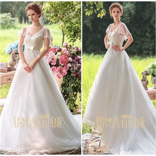 New fashionable cap sleeve v-neck vestido de novia casamento beading bridal gown long sexy wedding dress 2020 free shipping