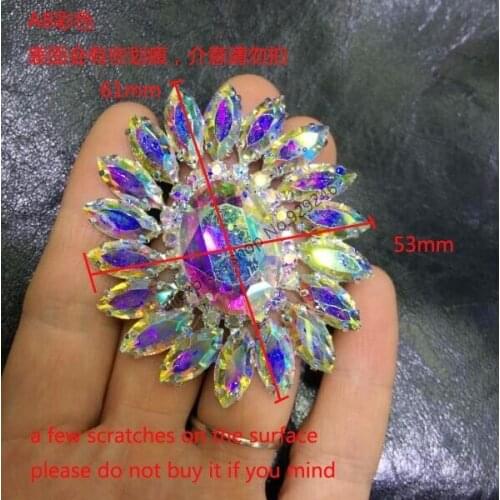 3pcs/lot big sunflower AB glass crystal decorative rhinestone applique fashion garment shoes bags hat accessory diy supplies