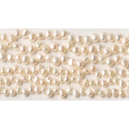 5-7mm White Irregular Freshwater Pearl Natural Stone Beads for DIY Necklace Bracelets Earring Jewelry Making 15''inche