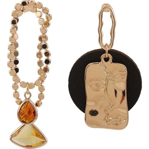 6 pair /lot fashion jewelry metal Abstract Face Earrings