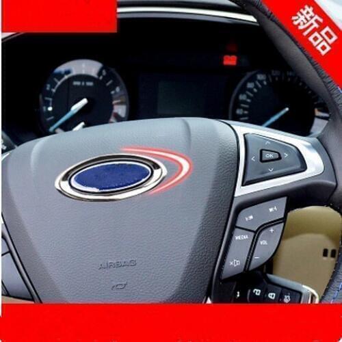 Car-styling Steering Wheel ABS Chrome Logo Ring for Ford Focus Fiesta Ecosport KUGA new Mondeo Escort EDGE Auto Accessories