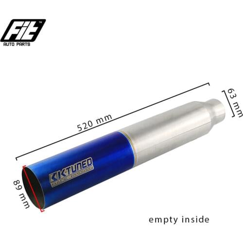 Free Ship 1PCS Fashionable 2.5'' In 3.5''/4'' Out Car Exhaust Pipe KK-TUNED Muffler for Auto Tube 1mm Thick Burnt Blue Tip