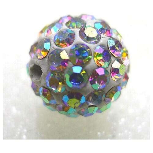 Free Shipping! 50pcs/Lot,Good Quality 10mm Crystal AB Clay Beads Diy jewellery