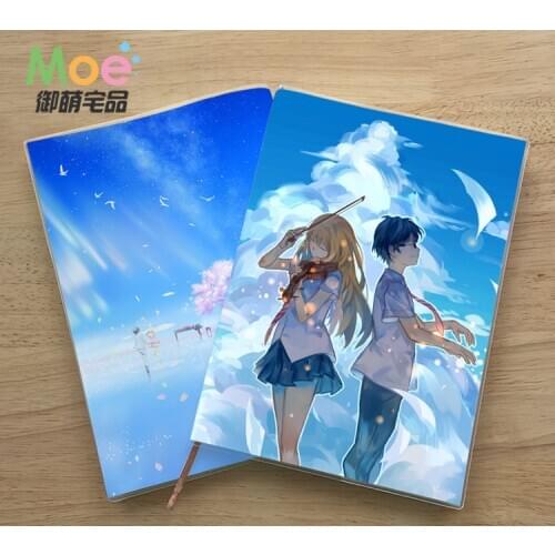 Anime Your Lie in April Figure Student Notebook Delicate Eye Protection Notepad 6566 Diary Memo Gift