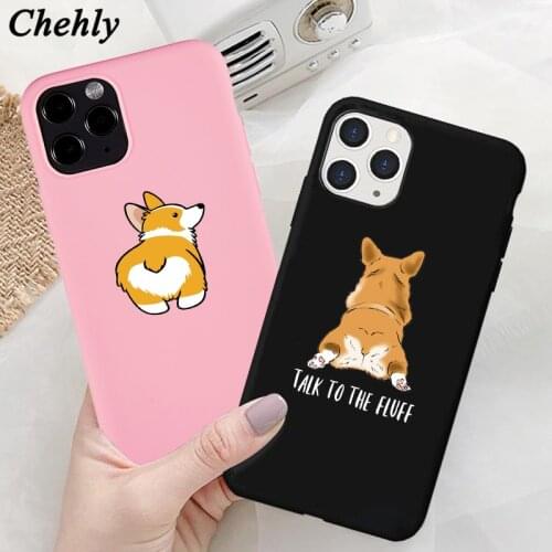 Cute Corgi Phone Case for iPhone 6s 7 8 11 12 Mini Plus Pro X XS Max XR SE Cases Soft Silicone Fitted Clear Covers Accessories
