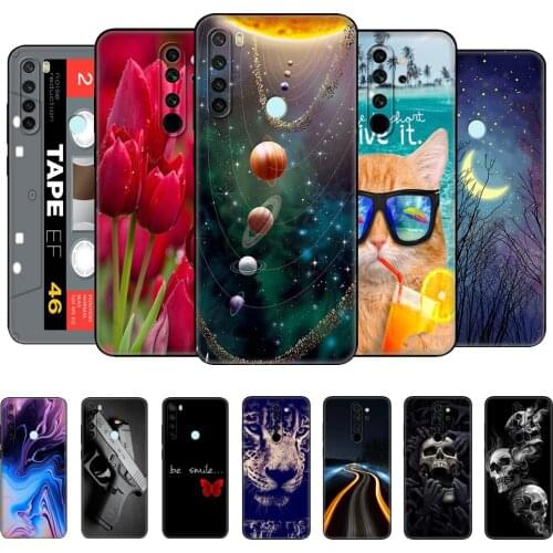 For xiaomi Redmi Note 8T Case Soft Silicon Cover For xiaomi Redmi Note 8 Case T Fundas On Redmi NOTE 8 PRO Coque black tpu case