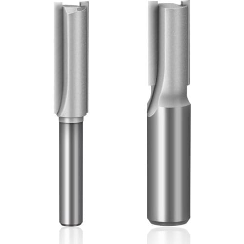 1Pcs 6.35mm Slotted Single Double Edge Straight Cutter Woodworking Trimming Machine Milling Cutter