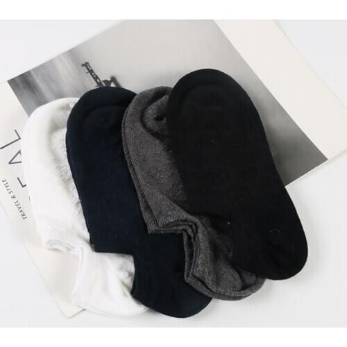 DONG AI Casual Combed Men Boat Summer Fashion Rich Flower Pattern Invisible Cotton Socks Male Ankle Sock slippers
