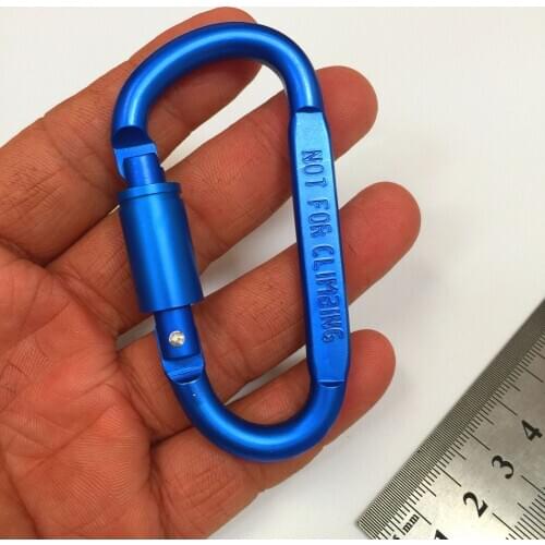 Factory D-shaped lock with thick mountaineering color mountaineering buckle, large D-long nut fastener, all black fast fastener