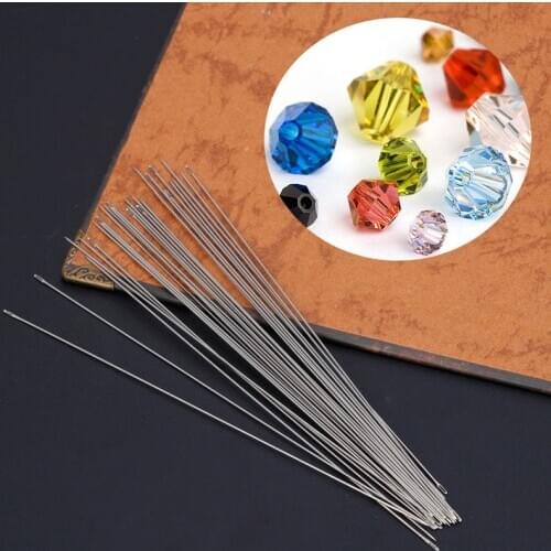 Arts Crafts Sewing DIY Craft Supplies 30 x Beading Needles Threading String Cord Jewelry Craft Making Tool 0.6 x 120mm