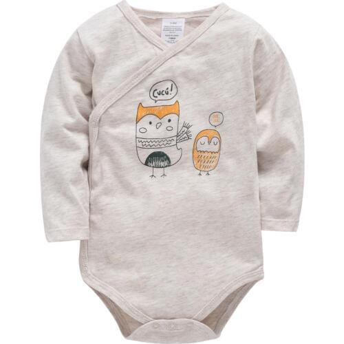 Long Sleeve Organic Cotton Newborn Baby Jumpsuit Cute Infant Baby Clothes for Gifts Beige Toddler Boys Girls Rompers Bebe Roupas