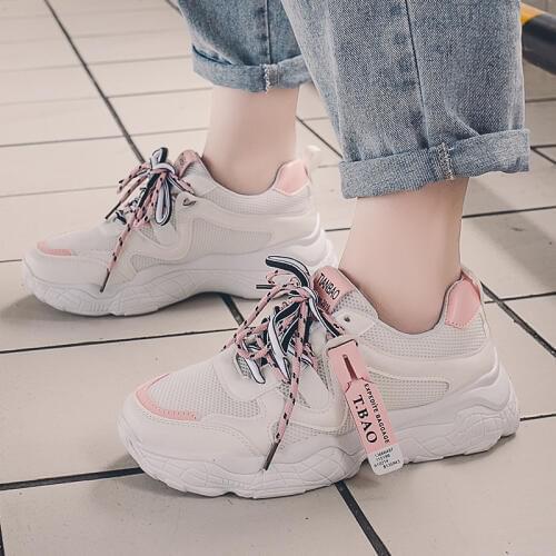 Womans Red Fashion Trainers Heels Mesh Womens Sneakers Summer 2019 Womens Shoes Tennis Female Shoes Breathable Woman New