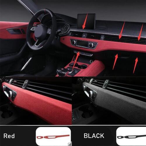 DNHFC Suede leather Center Console cover For Audi A4 B9 LHD 2017 2018 2019 Car Accessories