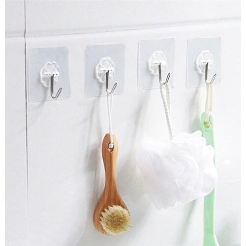 Kitchen Nail-Free Seamless Hook Strong Transparent Suction Cup Wall Hook Kitchen Bathroom Towel Clothes Hook