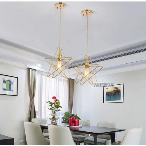 Light personality stars light restaurant bar corridor of bedroom the head of a bed porch combination brass chandelier