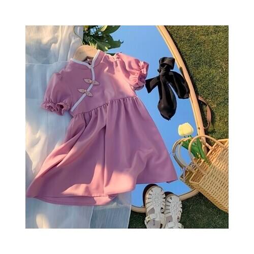 Mihkalev Baby Girl Chinese Dress 2 3 4Year Kids Girls 2020 Summer Tutu Dress For Birthday Party Children Cotton Dress Clothes