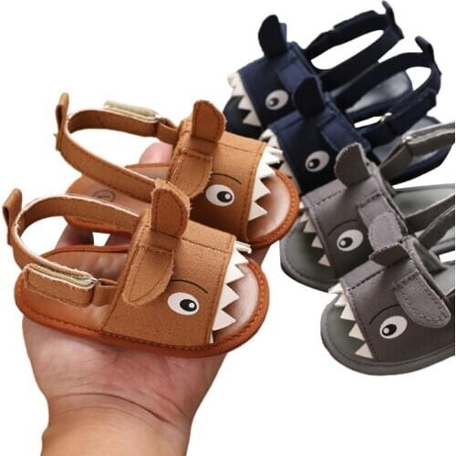 Cute Shark Sandals Toddler Baby Boys Summer Shoes Soft Sole Non-slip Breathable Newborn Sandals Infant Shoe Prewalkers 0-18M