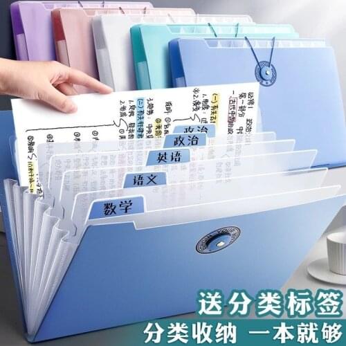 Multi-layer Storage Folder Box Large-capacity File Bag A4 Test Paper Clip Box Transparent Insert Document Organizer Organ Bag