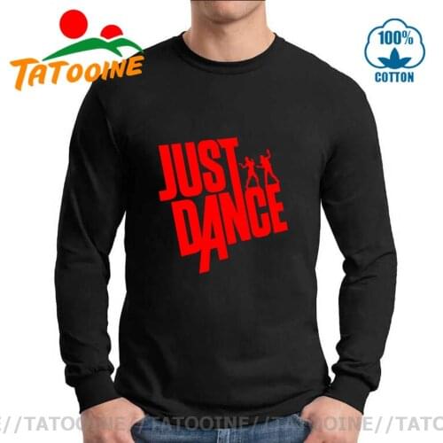 Fashion Men Streetdance T Shirt Just Dance Hiphop Long Sleeve T-Shirt Vintage Streetwear Dance Party O-Neck Boys Cool Tops Tees