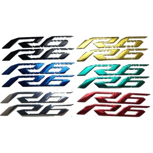 Motorcycle 3D Emblem Badge Decal Tank Wheel R6 Sticker Soft Reflective Decal For Yamaha YZF-R6 YZFR6 YZF R6