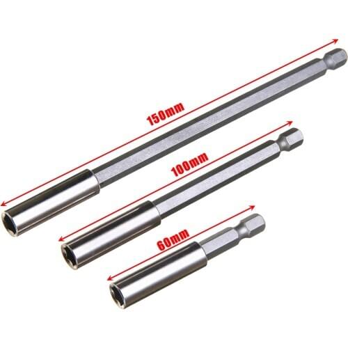 Screwdriver Set 1/4 Inch Hex Shank Quick Release Precision Magnetic Bits Holder Extension Bar 60mm/100mm/150mm