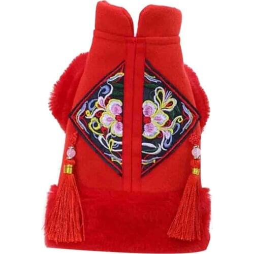Pet Cat And Dog New Year Blessing Bag Dog Cloak Blessing Fortune Dog Coat Tassel Warm Clothing Sweater Thick Clothes