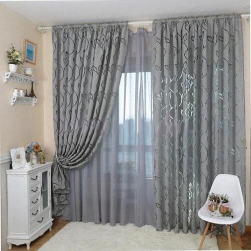 New Geometry White Embroidery Tulle Curtains for the Living Room modern Sheer Curtain for Bedroom Window Blind Voile