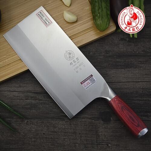 DENG Vegetable Knife Handmade Forged Heavy Chef Knife 9.45 inch Ultra-Sharp Stainless Steel Kitchen Meat Cleaver