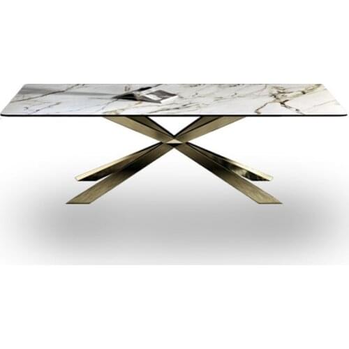 Rock dining table modern minimalist household table small household rectangular marble dining table chair combination