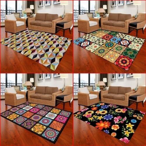 Original Vintage Exotic Fashion flower Carpet For Living Room Bedroom Study Room Environmental Rugs Tapis Non-slip Chair Mat