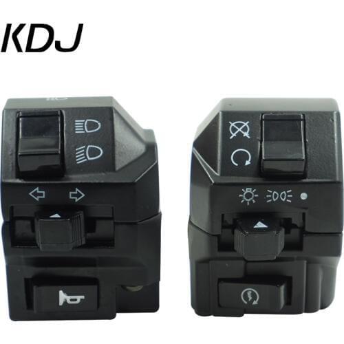 Motorcycle Switch 7/8" 22mm Mount Headlight Horn Turn Signal High/Low Beam Light Overtaking Start Buttons Handlebar Switch
