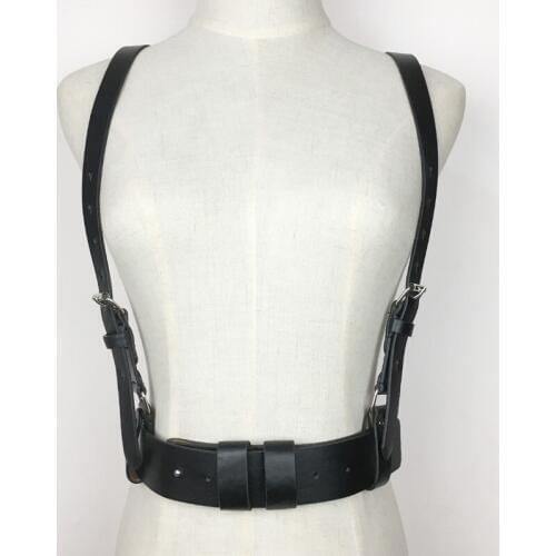 Fashion Men Women Unisex Faux Leather Harness Punk Gothic Body Bondage Cage Brand Punk Men belt Garter belt accessory