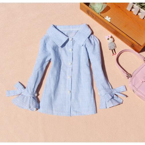 Girls school blouses 2019 Autumn children clothing baby girl clothes cotton child shirt fashion striped blusas kids clothes2-16Y