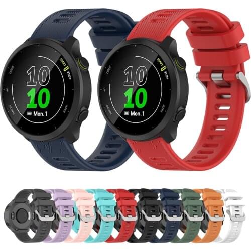 20mm Official style Sports Silicone Quick Release Strap For Garmin Forerunner 55 158 Wrist Band 245 245M 645 Bracelet Watchband
