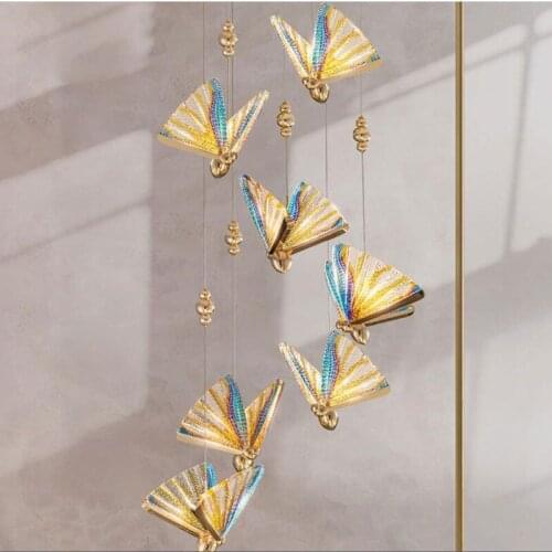 Nordic Led Butterfly Pendant Lamp Luxury Colorful Acrylic Wall Light for Living Room Floor Lamp Bedroom Bedside Table Lighting