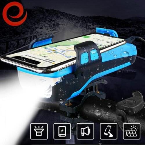 5 IN 1 Led Scooter Light Front USB Rechargeable Solar Horn Phone Holder For Xiaiom Electric Scooter M365 Pro 1s PRO2 Bicycle