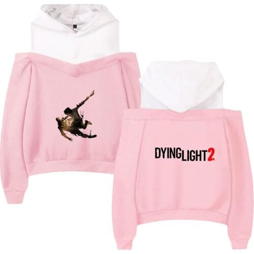 WAWNI Dying Light 2 Off-Shoulder Hoodie Casual Pullover Fashion Tops Sexy Womens Girls Hoodies Game Clothess Unique Sweatshirt