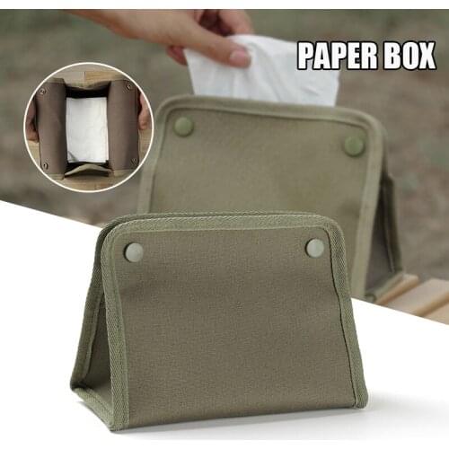 Canvas Tissue Outdoor Camping Folding Toilet Paper Tissue Case Holder Portable Travel Napkin Storage Bag Canvas Durable Box