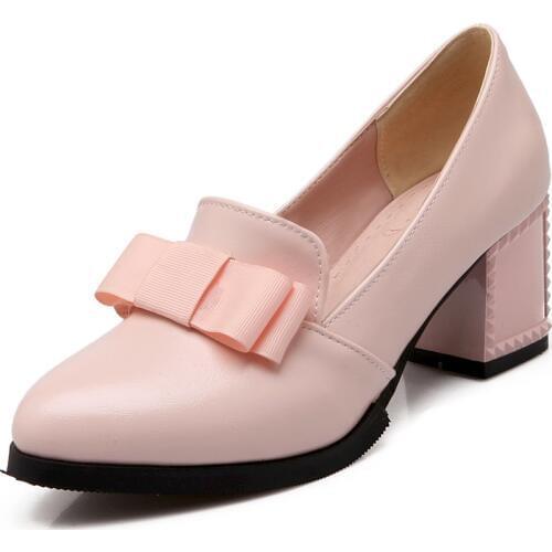 Big SizeFashion simple pointed bow single shoes ladies high heels women shoes woman pumps